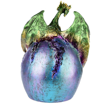 Geode Earth Egg LED Dark Legends Dragon Figurine - DuvetDay.co.uk