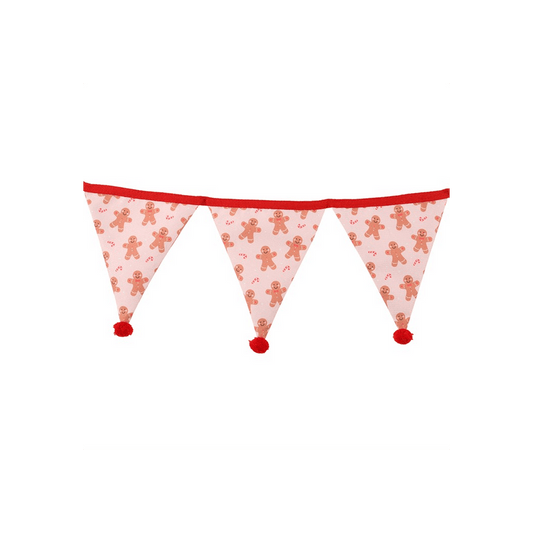 Gingerbread Print Fabric Bunting - DuvetDay.co.uk