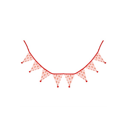 Gingerbread Print Fabric Bunting - DuvetDay.co.uk