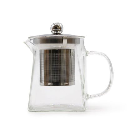 Glass Infuser Teapot - Tower Shape - 350ml - DuvetDay.co.uk