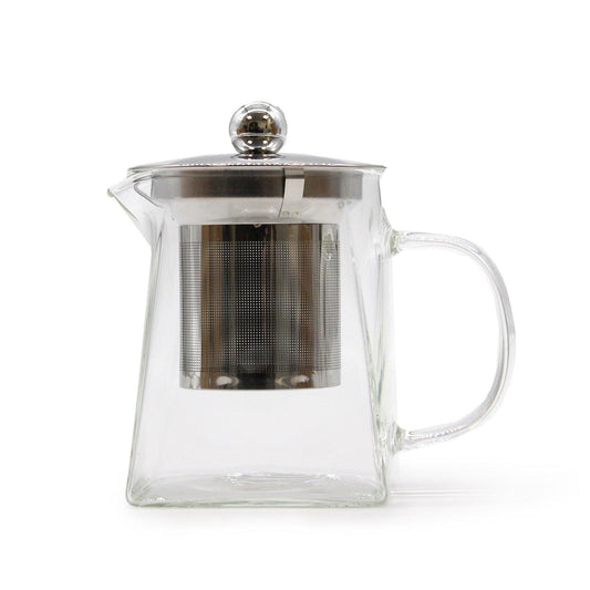 Glass Infuser Teapot - Tower Shape - 350ml - DuvetDay.co.uk