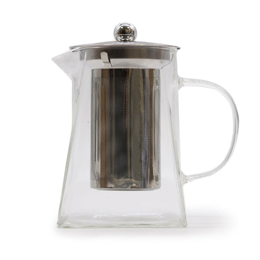 Glass Infuser Teapot - Tower Shape - 750ml - DuvetDay.co.uk