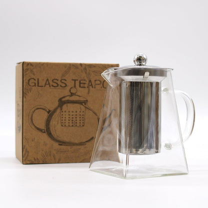 Glass Infuser Teapot - Tower Shape - 750ml - DuvetDay.co.uk