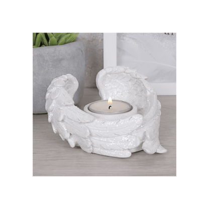 Glitter Angel Wing Candle Holder - DuvetDay.co.uk