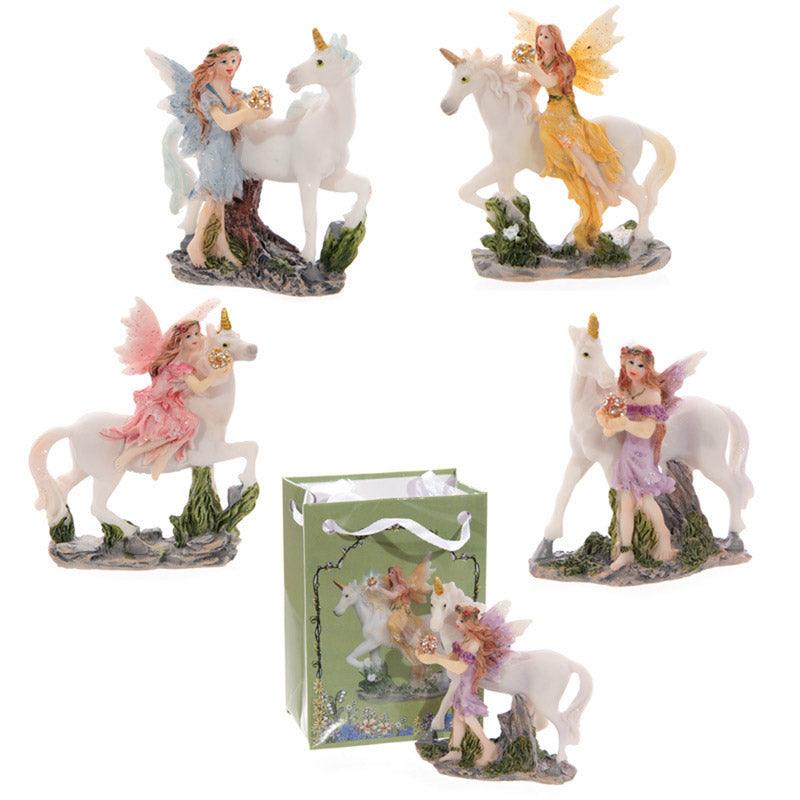 Glitter Flower Fairy Figurine in a Mini Gift Bag - DuvetDay.co.uk