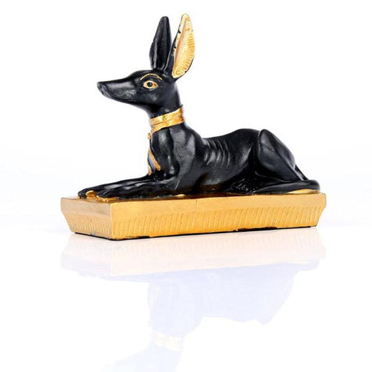 Gold and Black Egyptian Anubis Jackal Figurine - DuvetDay.co.uk