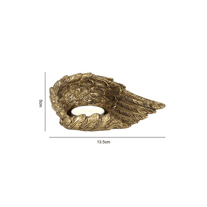 Gold Single Lowered Angel Wing Candle Holder - DuvetDay.co.uk