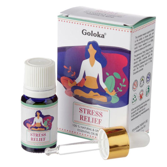 Goloka Blends Essential Oil 10ml - Stress Relief - DuvetDay.co.uk