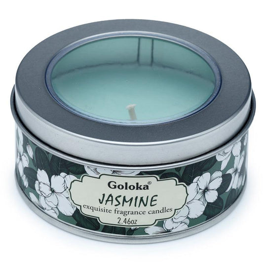 Goloka Wax Candle Tin - Jasmine - DuvetDay.co.uk