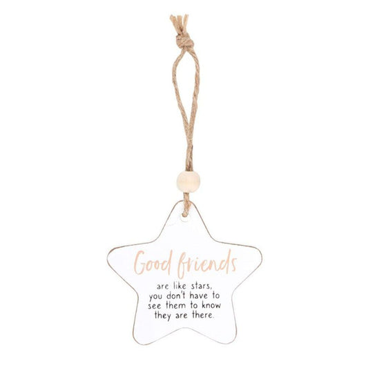 Good Friends Hanging Star Sentiment Sign - DuvetDay.co.uk