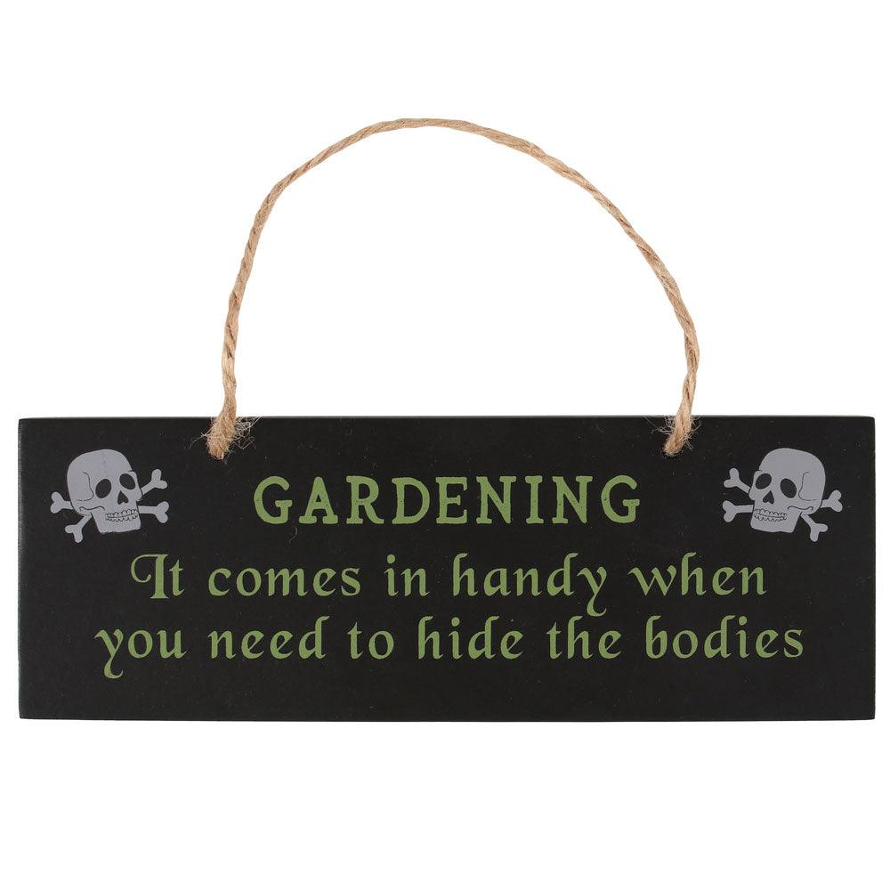 Gothic Gardening Comes In Handy Hanging Sign - DuvetDay.co.uk