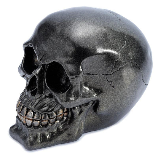 Gothic Metallic Black Skull Ornament - DuvetDay.co.uk