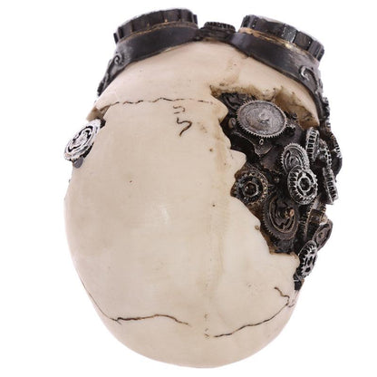 Gothic Skull Decoration - Steampunk with Goggles - DuvetDay.co.uk