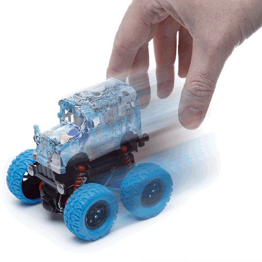 Graffiti School Bus 4x4 Rotating Stunt Monster Truck Toy - DuvetDay.co.uk