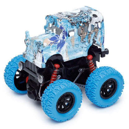 Graffiti School Bus 4x4 Rotating Stunt Monster Truck Toy - DuvetDay.co.uk