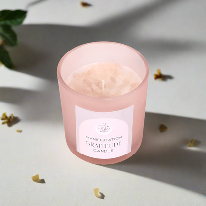 Gratitude Wild Rose Crystal Chip Candle