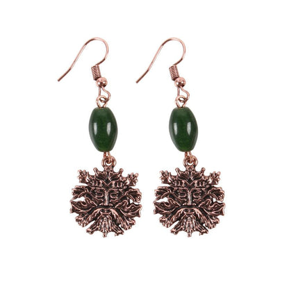 Green Man Earrings - DuvetDay.co.uk