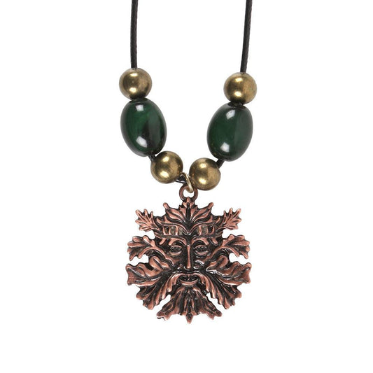 Green Man Pendant Necklace - DuvetDay.co.uk
