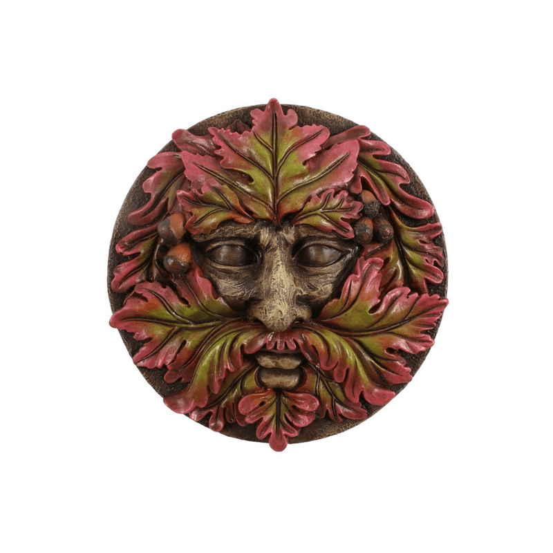 Green Man Round Face Plaque - DuvetDay.co.uk