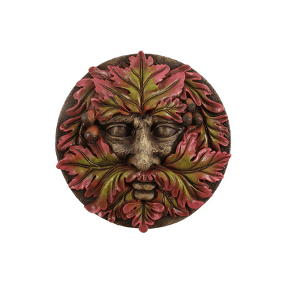 Green Man Round Face Plaque - DuvetDay.co.uk