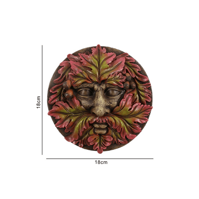 Green Man Round Face Plaque - DuvetDay.co.uk