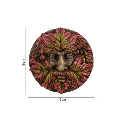 Green Man Round Face Plaque - DuvetDay.co.uk