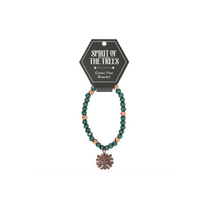 Green Man Wooden Charm Bracelet - DuvetDay.co.uk
