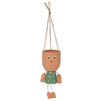 Green Pot Man Hanging Terracotta Planter - DuvetDay.co.uk