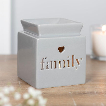 Grey Family Cut Out Oil Burner - DuvetDay.co.uk