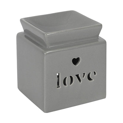 Grey Love Cut Out Oil Burner - DuvetDay.co.uk