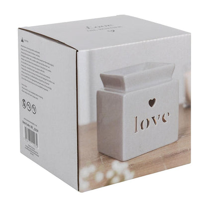 Grey Love Cut Out Oil Burner - DuvetDay.co.uk