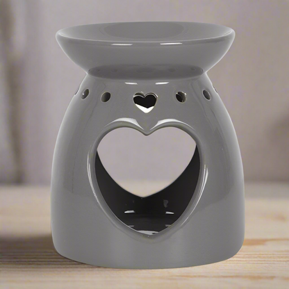 Grey Oil Burner With Cutout Heart