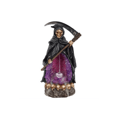 Grim Reaper Backflow Incense Burner with Light - DuvetDay.co.uk