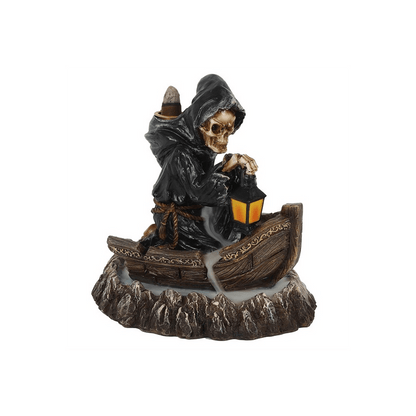 Grim Reaper Boat Backflow Incense Burner - DuvetDay.co.uk