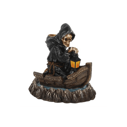 Grim Reaper Boat Backflow Incense Burner - DuvetDay.co.uk