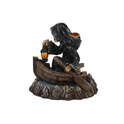 Grim Reaper Boat Backflow Incense Burner - DuvetDay.co.uk