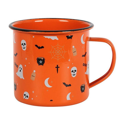 Halloween Print Enamel Mug - DuvetDay.co.uk