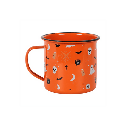 Halloween Print Enamel Mug - DuvetDay.co.uk