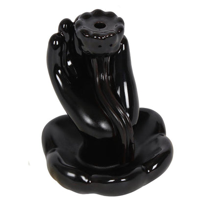 Hand & Lotus Flower Backflow Incense Burner - DuvetDay.co.uk