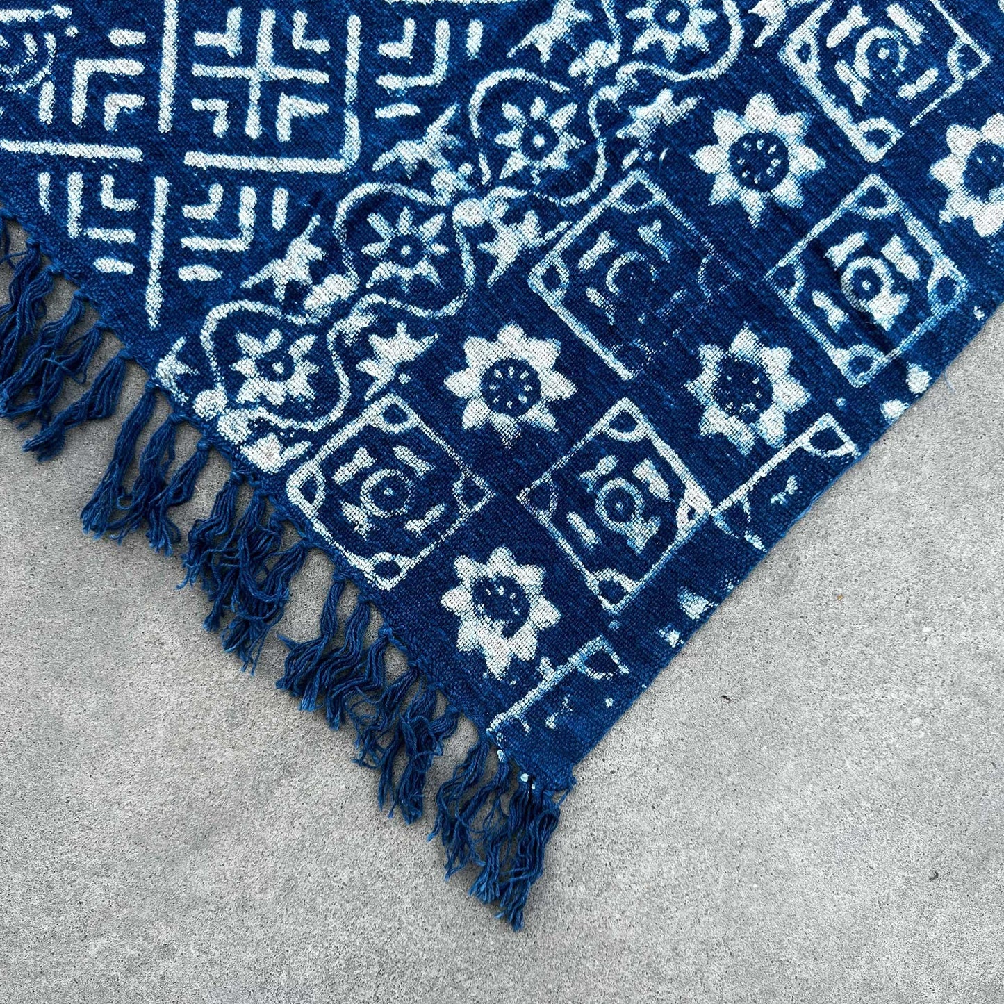 Handmade Indigo Throw - 170x120cm - Desi Stripes - DuvetDay.co.uk