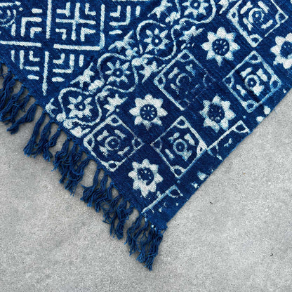 Handmade Indigo Throw - 170x120cm - Desi Stripes - DuvetDay.co.uk