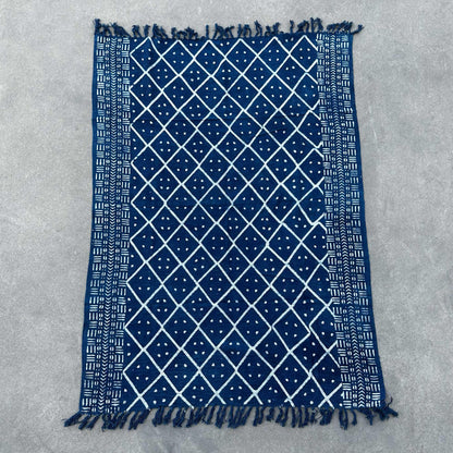 Handmade Indigo Throw - 170x120cm - Midnight Heerak - DuvetDay.co.uk
