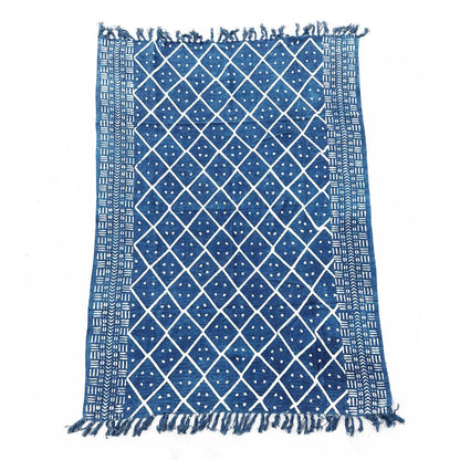 Handmade Indigo Throw - 170x120cm - Midnight Heerak - DuvetDay.co.uk