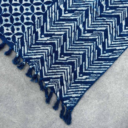 Handmade Indigo Throw - 170x120cm - Namoona Waves - DuvetDay.co.uk