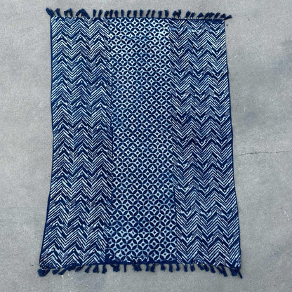 Handmade Indigo Throw - 170x120cm - Namoona Waves - DuvetDay.co.uk