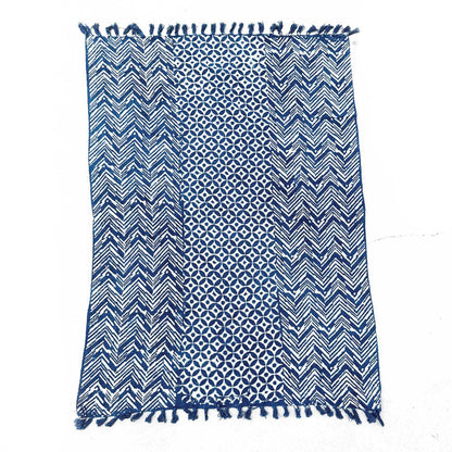 Handmade Indigo Throw - 170x120cm - Namoona Waves - DuvetDay.co.uk