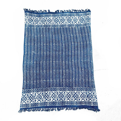 Handmade Indigo Throw - 170x120cm - Seedha Arrows - DuvetDay.co.uk