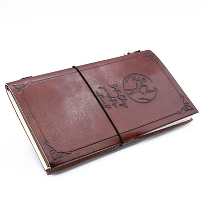 Handmade Leather Journal - Be the Change - Brown (80 pages) - DuvetDay.co.uk