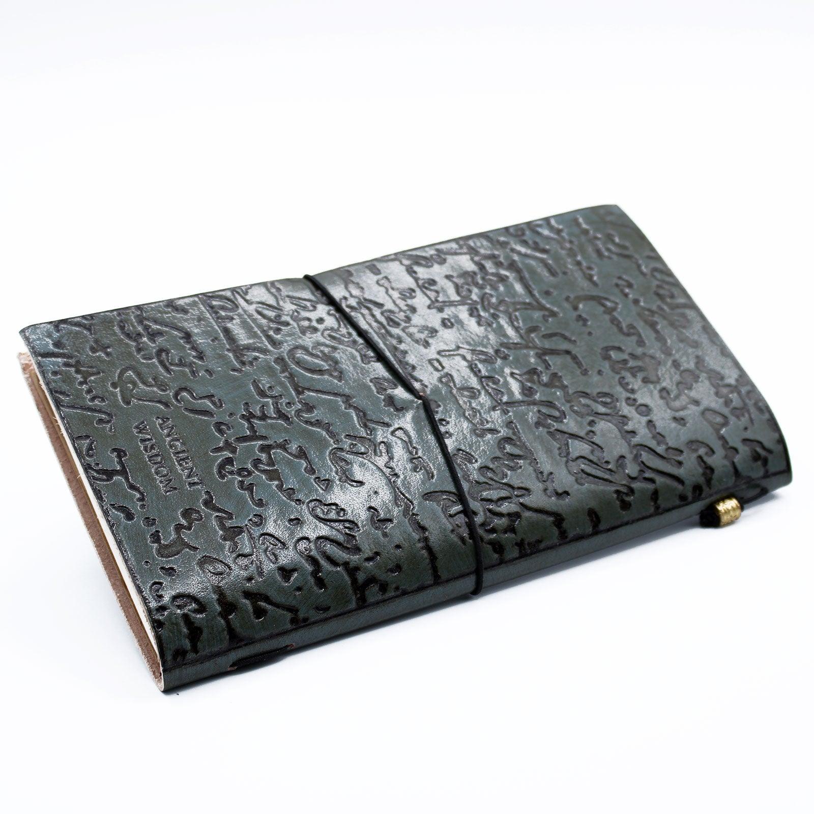 Handmade Leather Journal - Good Ideas and Other Dreams - Grey (80 pages) - DuvetDay.co.uk