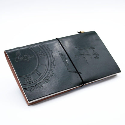 Handmade Leather Journal - If a Story is in You - Green (80 pages) - DuvetDay.co.uk